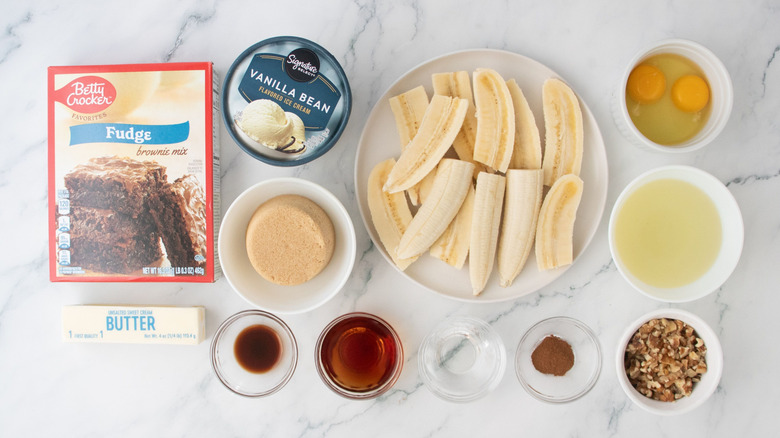 Bananas Foster brownies ingredients