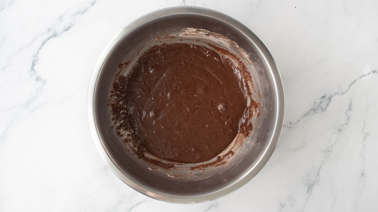 Brownie batter in bowl