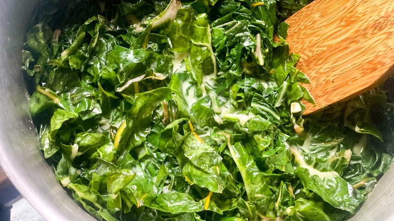 Swiss Chard Recipe in a pan