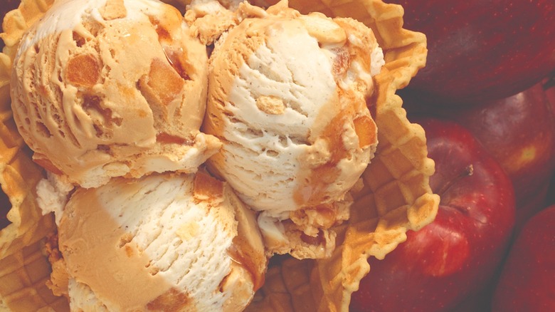 ice cream in a waffle cone