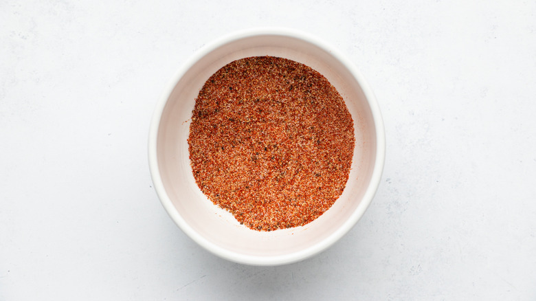 Seasoning mixture in white bowl