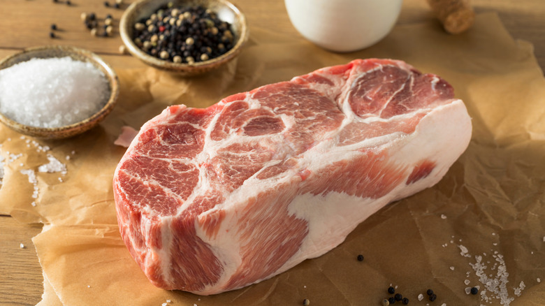 pork shoulder with salt and pepper