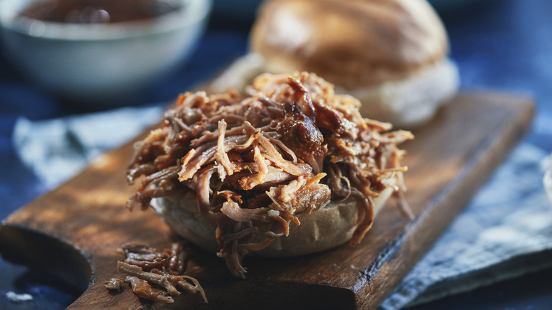 pulled pork on bun 