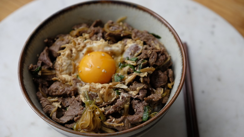 A bowl of Beef Donburi