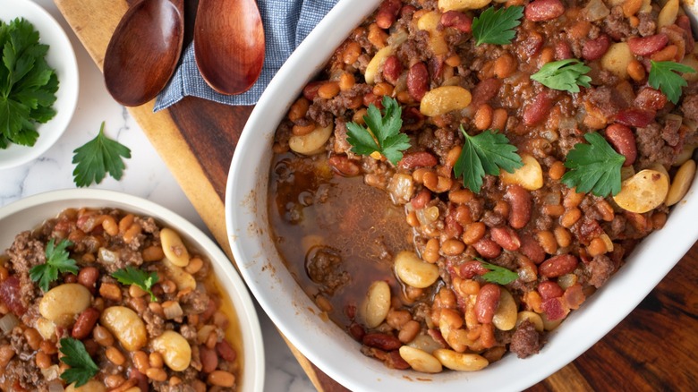 bean casserole with parsley