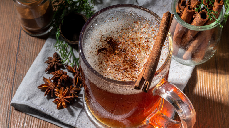 Pumpkin spice beer with whole and ground spices