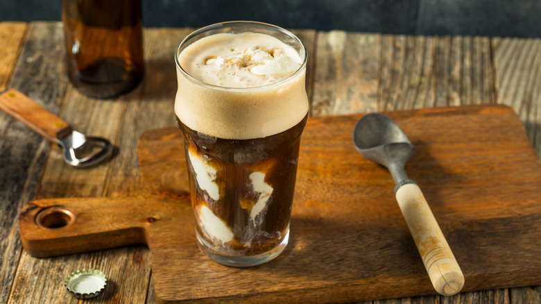 Beer ice cream float