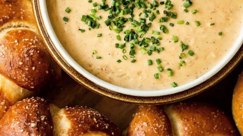 beer cheese with pretzels