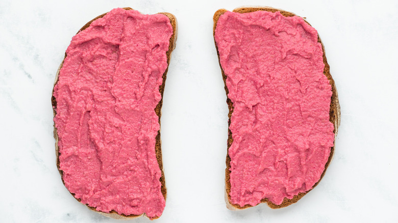 toast with hummus on top