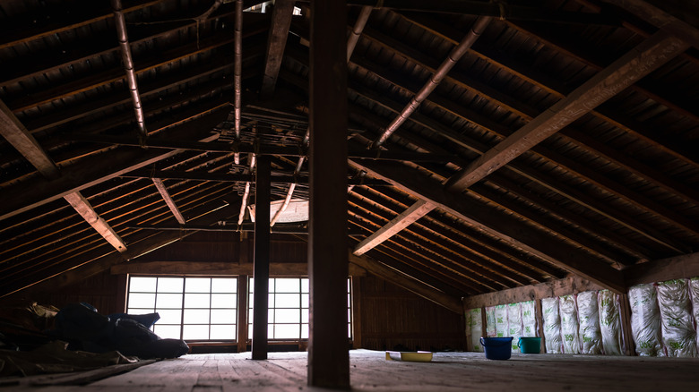 Attic space in a building