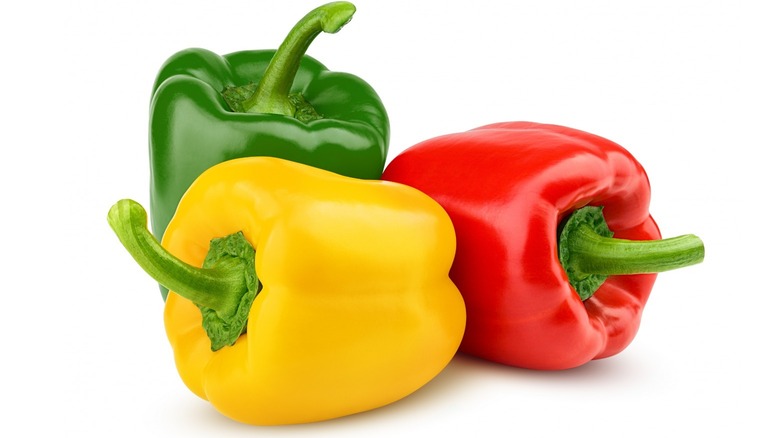 red green and yellow bell peppers