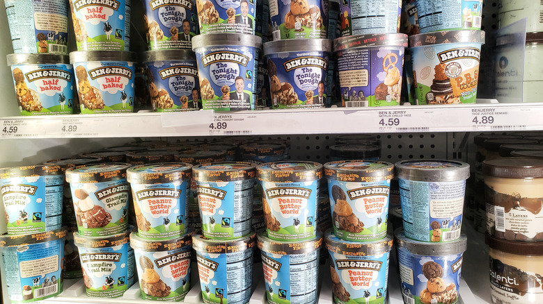 Ben & Jerry pints at grocery store 