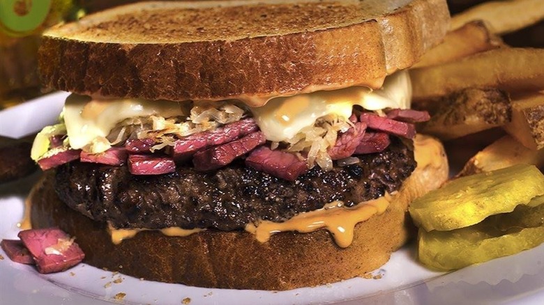 Bennigan's Reuben burger