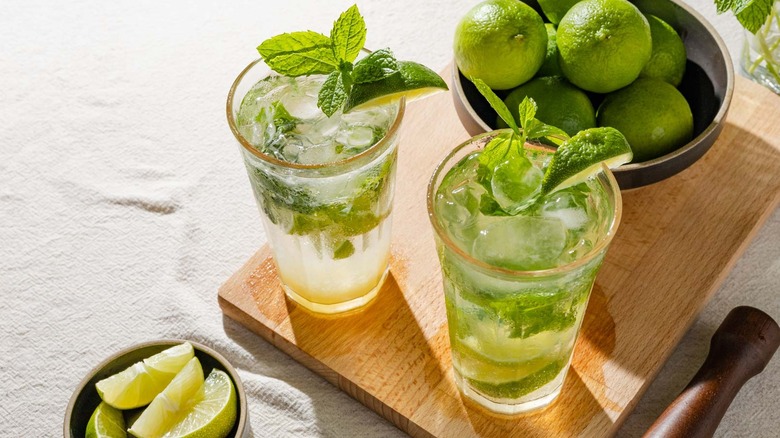 alcohol-free mojitos and limes