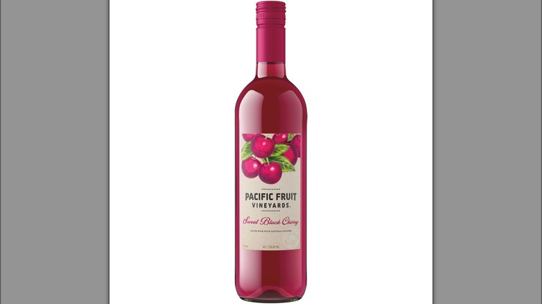 Bottle of black cherry wine