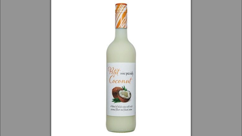Bottle of Aldi's Petit Coconut Wine Specialty