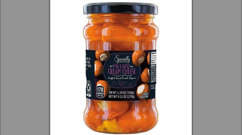 Jar of Aldi's Specially Selected Cheese Stuffed Picante Peppers