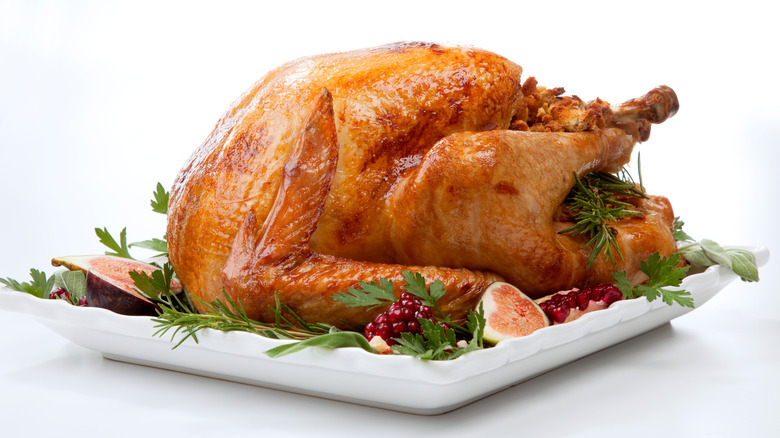 Garnished roast turkey