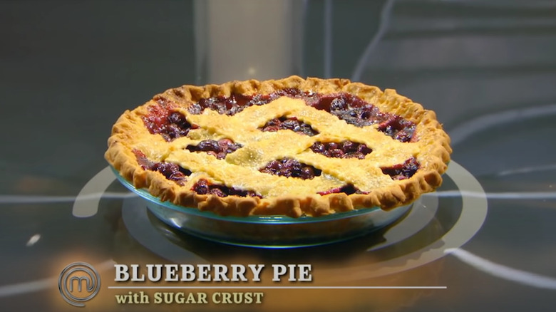 Terry's blueberry pie with sugar crust