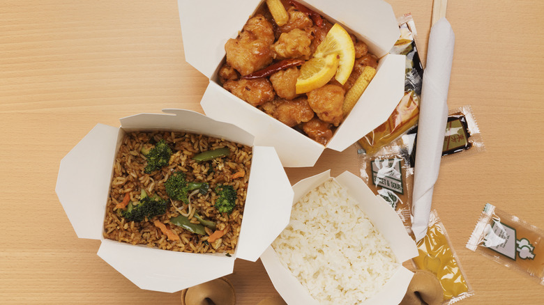 boxes of take-out food
