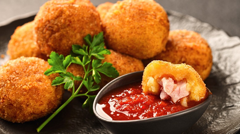 fried ham cheese croquettes