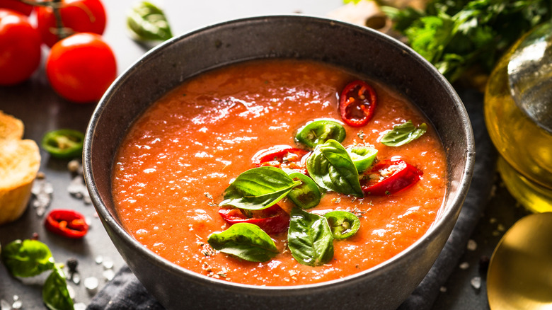 cold tomato gazpacho soup