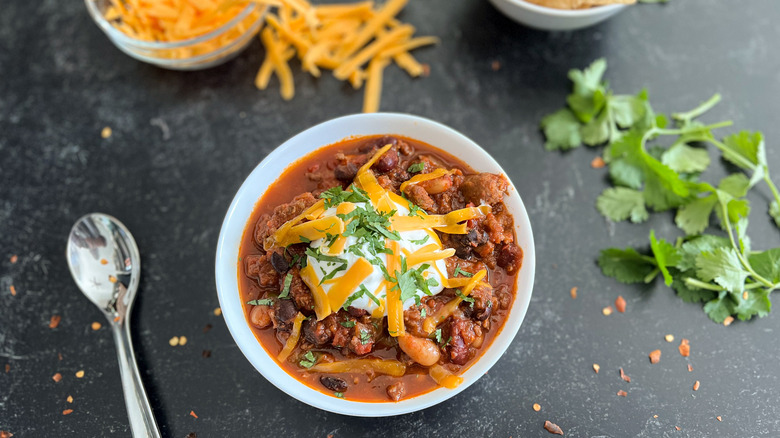chili in a bowl 