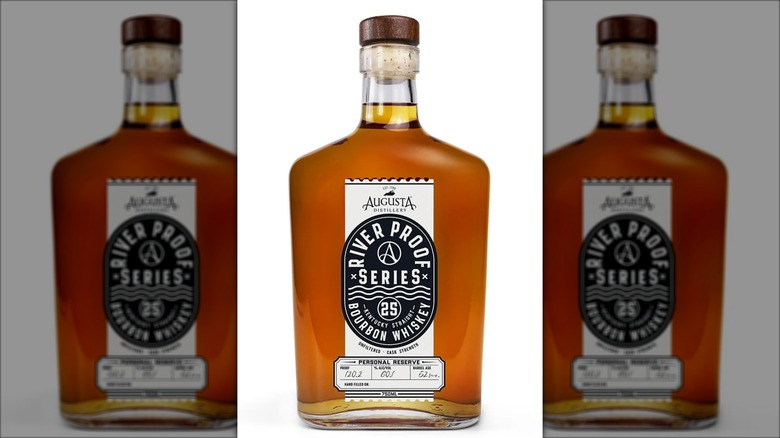 Bottle of Augusta River Proof Series Wheated Bourbon on white background