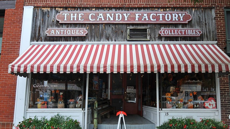 The Candy Factory sign and awning