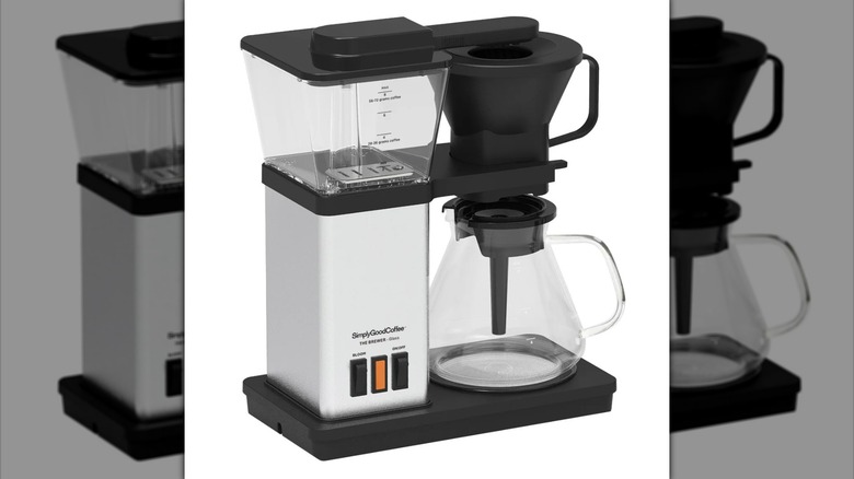 High-end coffee maker with water receptacle attached