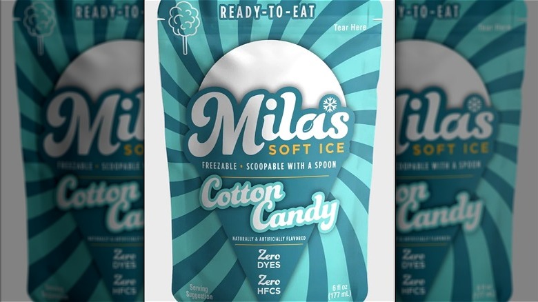 A packet of of Mila's soft ice