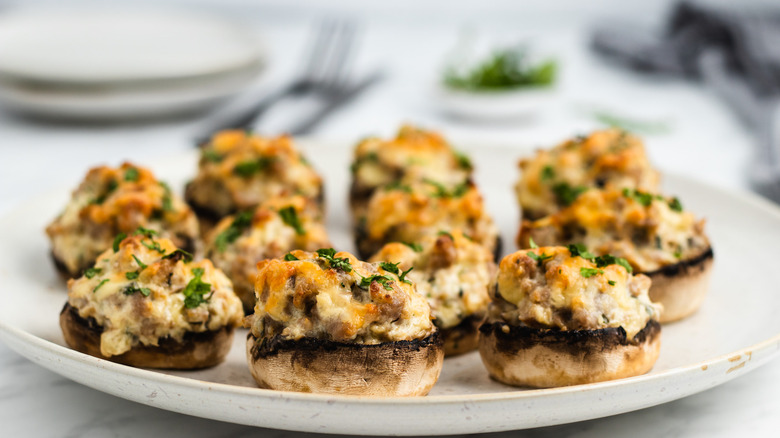 sausage and cream cheese stuffed mushrooms