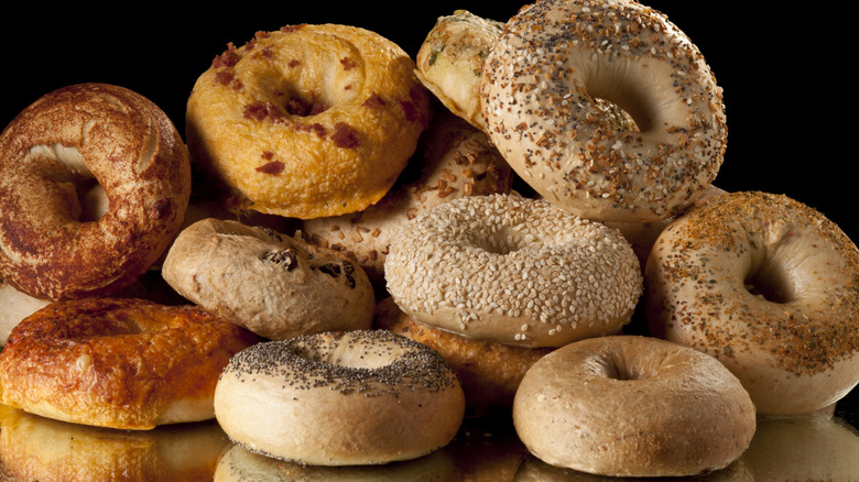 a variety of bagels