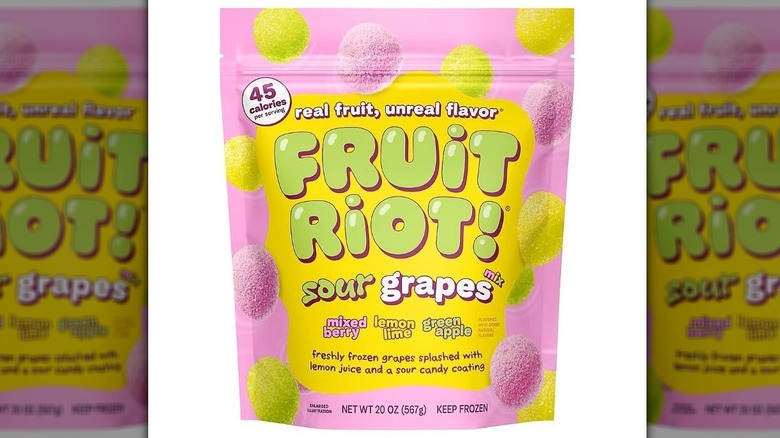 Bag of Fruit Riot's frozen Sour Grapes