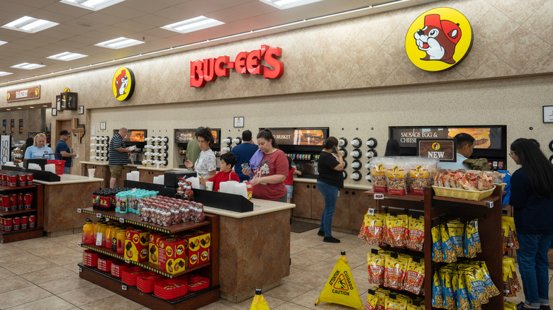 Customers shopping inside a Buc-ee's