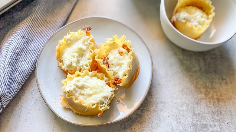 lasagna cups on plate