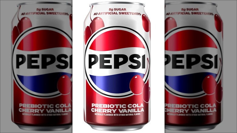 Can of cherry vanilla-flavored prebiotic soda.