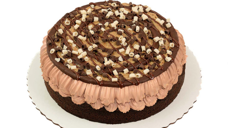 Chocolate and pistachio swirl cake with drizzle