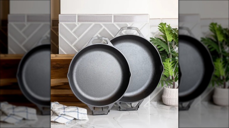 2 piece cast iron skillet set