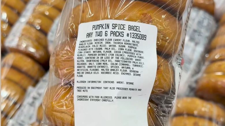 Pumpkin Spice Bagels from Costco bakery