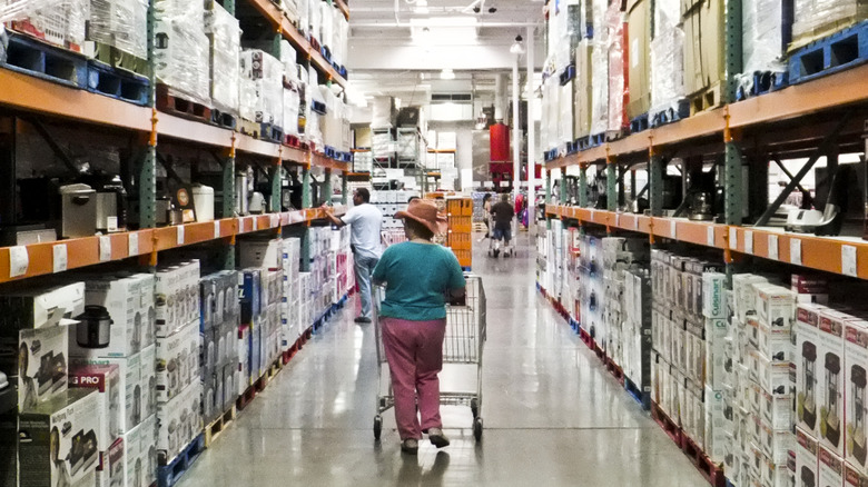 Someone walking through Costco