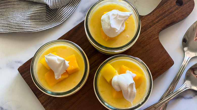 The Best Mango Pudding served in cups