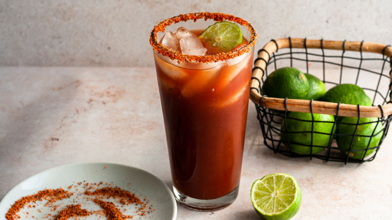 Michelada in glass 