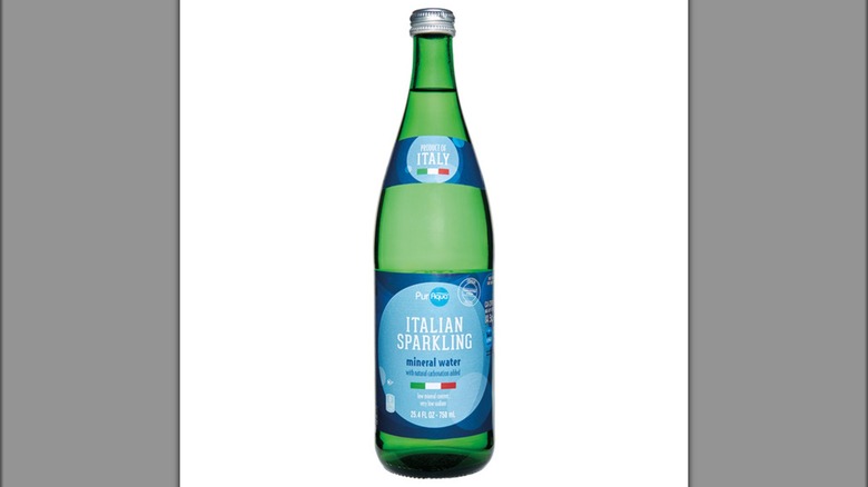 Bottle of Italian sparkling mineral water.