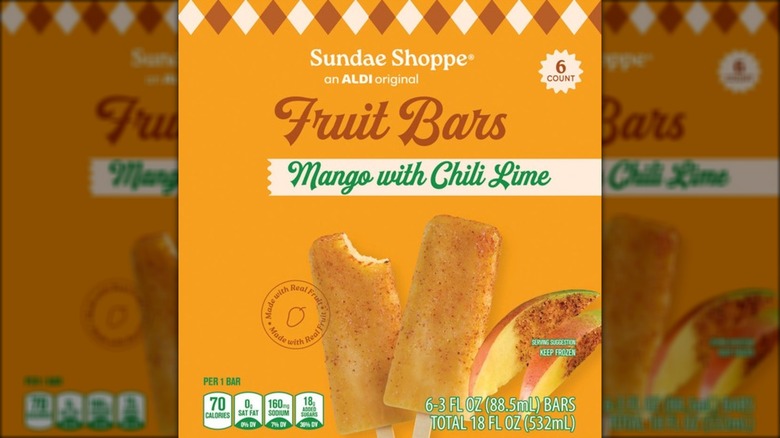 Box of mango chili lime frozen fruit bars.