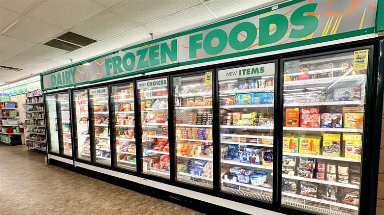 The frozen food section at Dollar Tree.