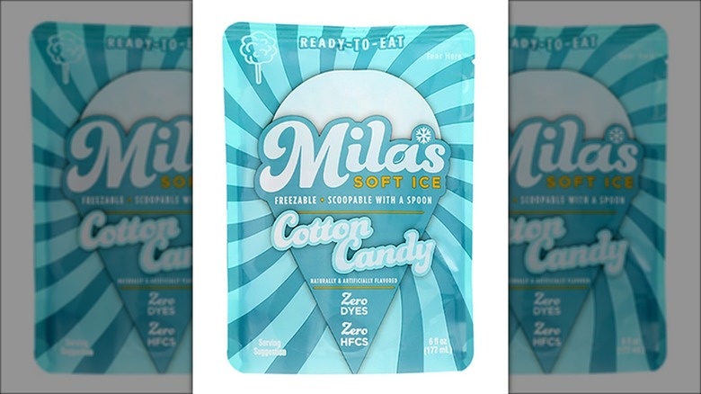 A pack of Mila's freezable soft ice cotton candy.