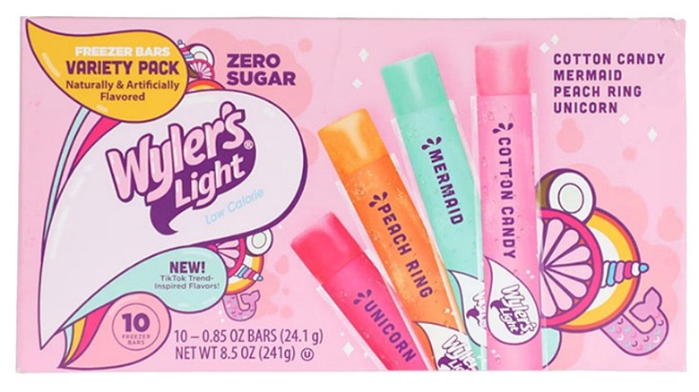 A box of Wyler's light zero-sugar freezer bars.