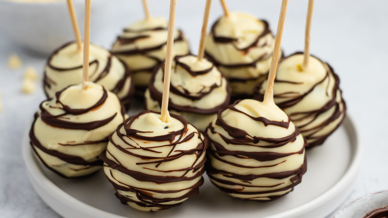 oreo cake pops on plate