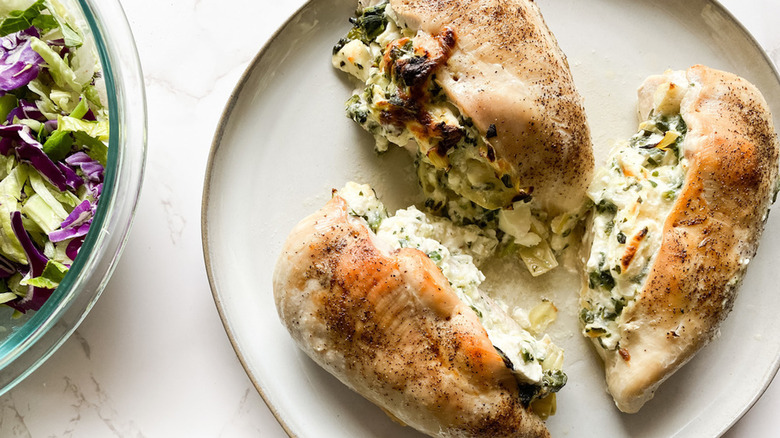 stuffed chicken breasts on a plate